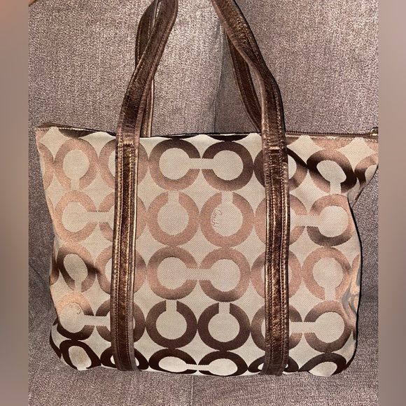 Coach Poppy Op Art Gold and Brown #13826 - Picture 16 of 16